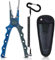 Piscifun Fishing Pliers Aluminium Hook Remover Braid Cutters Split Ring Pliers 7-1/10Inch (Blue & Silver 7.1 Pliers)