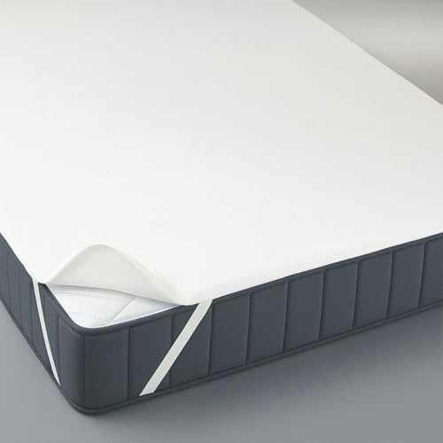 TRAUMSCHLAF wasserdichte Moltonauflage Easy mit Oberseite aus Baumwolle - kochfester Matratzenschoner mit sicherem Halt - 90x220 cm
