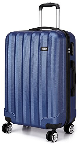KONO Hartschale Trolley Koffer 4 Rollen Reisekoffer Gepäck (Dunkelblau, L)