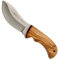 Muela Cuchillo SIOUX-10.OL hoja de acero MoVa de 10 cm y empuñadura de olivo para Caza, Pesca, Supervivencia y Bushcraft Realizado en Ciudad Real + Portabotellas de regalo