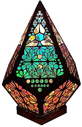 Lampada a LED bohémien, lampada da notte colorata con proiezione 3D, proiettore di luce notturna a forma di stella, lampada da comodino vintage alla moda, ideale come di