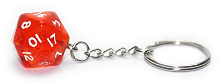 Unbekannt Schlüsselanhänger Würfel-Dice: W20 - transparent - Rollenspiel - Tabletop - RPG (Orange)