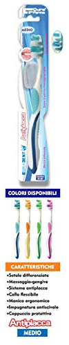 Curadent Zahnbürsten mit Borsten aus Nylon mit Schutzkappe und rutschfestem Griff, 12 Stück, verschiedene Farben – Original Cura Farma (12 Stück Anti-Gloss (mittel)