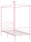 vidaXL Himmelbett Bettgestell Bett Einzelbett Metallbett Bettrahmen Lattenrost Schlafzimmerbett Schlafzimmermöbel Ehebett Rosa Metall 100x200cm