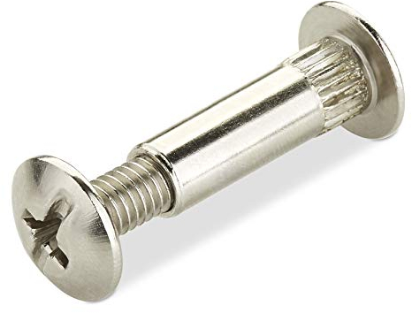 10 Pezzi SOTECH Viti di Collegamenton per Mobili CONNECT Ø 8 mm con Filettatura M6 Viti di Collegamento con Manicotto Acciaio Nichelato per Legno Spesso 26-35mm
