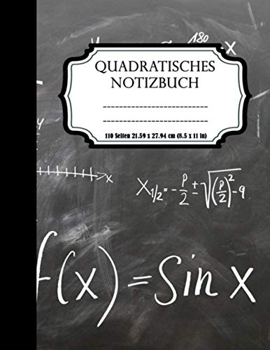 quadratisches Notizbuch - kariertes Notizbuch 5 mm mit Softcover: Didaktisches Notizbuch für Notizen - Mathematik, Geometrie, Algebra ... - 110 Seiten Abmessungen 21.59 x 27.94 cm (8.5 x 11 in)