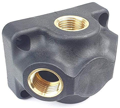 Wanddose Druckluftweiche aus Kunststoff mit Messing Gewindeeinsätzen G 1/2 - 2 x G 1/2 Luftweiche Endverteilerdose ohne Durchgangsgewinde