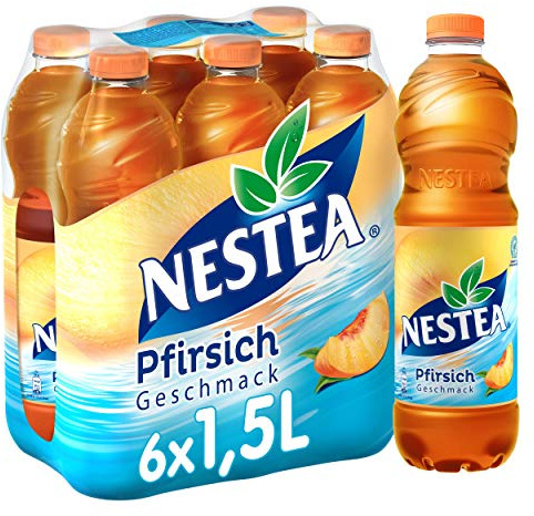 Nestea Pfirsich, erfrischend mit vollem Geschmack, hochwertigem Tee und natürlichen Aromen (Einweg, 6 x 1,5 l)