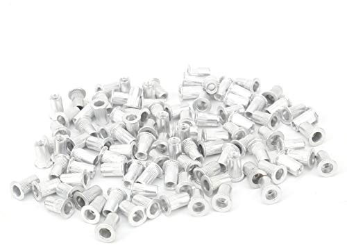 Dadi per rivetti a strappo rivestiti da 100 pezzi Testa piatta in alluminio e dado per rivetti verticali M3(M4*100pcs)