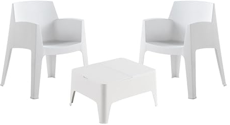 Shaf - Costa / Lounge Gartenmöbel Set 2 Personen / Balkonmöbel Set für Terrasse oder Garten - Weiß