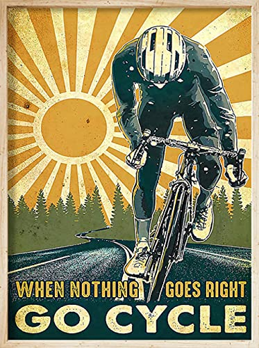 XNHXPH Sport Fahrrad Reiten Leinwand Malerei Retro Poster und Drucke Reise Landschaft Radfahrer Wandkunst für Wohnzimmer Wohnkultur Bild 50x70cmx1 Kein Rahmen