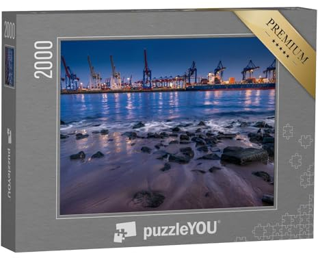 puzzleYOU: Puzzle 2000 Teile „Hamburger Hafen bei Nacht“