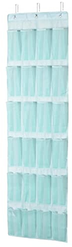 Amazon Basics Over-the-Door Organiser with 24 Pockets, Jade Green, 47 x 6.3 x 165 cm