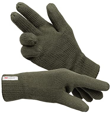 Indicode Herren Jason Handschuhe Fleece Futter | Herrenhandschuhe Damenhandschuhe Army, XS/S