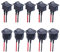 mxuteuk 10pcs Mini interruttore a bilanciere per barche 6A / 250V 10A / 125V SPST Snap-in ON-Off Interruttore a bilanciere quadrato a 2 pin per barche con fili pre-saldati IT-KCD1-X-YF