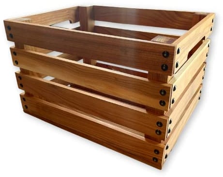 Waldsehnen - Weinkiste bzw. Holzkiste Vintage aus Kirschbaumholz | Premium Qualität: Geschliffen + mit Leinöl versiegelt | Vintage Deko: Weinkisten Holz, Obstkiste Holz, Holzkiste, Weinkisten Holz