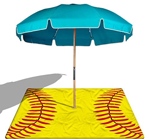 Picknickmatte Strandmatte Stranddecke Picknickdecke Baseball-Fußball-Rugby-Serie Strandschirm-Auflage 8 Cm Loch Mit Druckknopf Doppelseitige Strandmatte Aus Samt/Handtuchmaterial Strandtuch,10 A