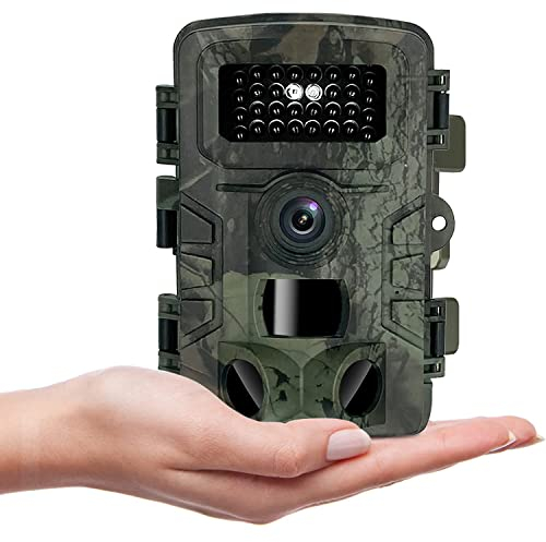 Djioyer Wildkamera, 16MP 1080P HD wildtierkamera mit Bildschirm Outdoor 34 LED Leuchten PR700 Wildlife Cam, Wasserdicht Wildcamera's Nachtsicht