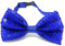 Cadoline Blaue Herren-Fliege aus Polyester mit Pailletten, 14 x 6 cm