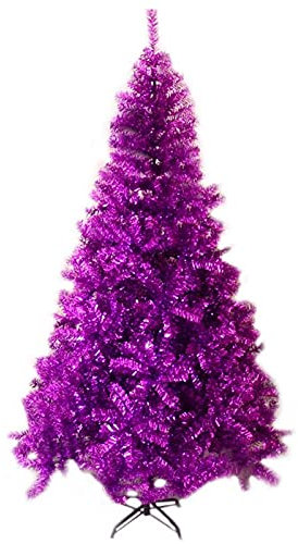 HODAGES Albero di Natale Albero di Natale Viola con Supporto in Metallo Decorazione Festiva Artificiale Decorazione di Capodanno 150 cm (5 Piedi) 1028