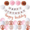 Buon Compleanno Oro Rosa Bianca Happy Birthday Banner Striscione Buon Compleanno Oro Rosa Bianca Festone Pompon Palloncini