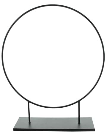 FRANK FLECHTWAREN Dekoring Noir, zum Basteln und Dekorieren, vielseitig, Mattschwarz lackiertes Metall, Stabiler Fuß, ideal zum Dekorieren, Maße: Ø 40 cm, GH 48 cm