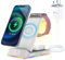 PINRUIGE Wireless Charger with Alarm Clock and Night Light, 5 in 1 Wireless Charging Station Wireless Charging Stand Compatible with i-Phone 15/14/13/12/11/8 Series, iWatch Series, Air-pod Pro/3/2