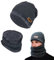 AOMAIGAD Berretto Sciarpa Invernale da Uomo Donna, Cappello invernale Sciarpa, Invernali Beanie in Maglia con Fodera in Pile per Ciclismo, Moto, attività All'aperto in Inverno (grigio)