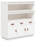 vidaXL Buffet Haut, Armoire avec 2 Étagères, Meuble de Rangement avec 3 Tiroirs et Portes, Organisateur de Salon, Moderne, Blanc Bois Massif de Pin
