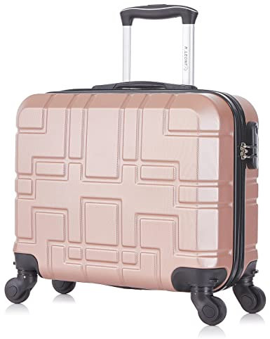 R.Leone Valigia EasyJet 45x36x20 cm Trolley Bagaglio a mano in ABS 4 Ruote 2130 (XS 45X41X20cm senza ruota 45x36x20cm, Rose Gold)