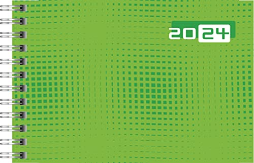 rido/idé Wochenkalender Modell Septimus 2024 2 Seiten = 1 Woche quer Blattgröße 15,2 x 10,2 cm grün