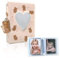 40 Taschen Mini Fotoalbum, Kpop Photocard Binder Holder Fotokartenhalter Photo Album für 3 Zoll Fotopapier Fotokartenhalter Aufbewahrung fotoalbum zum einstecken Liebesherz Fotohüllen (Braun)
