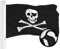 G128 Piraten-Flagge Jolly Roger Bones, 90 x 150 cm, ToughWeave-Serie, bestickt, 300D-Polyester, besticktes Design, für drinnen und draußen, Messingösen