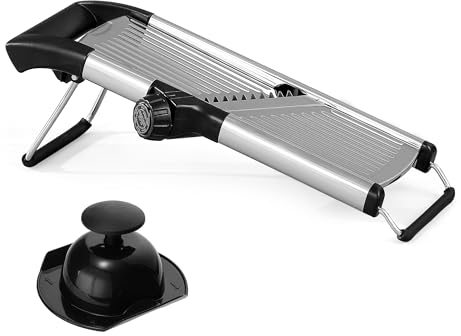 Supernal Mandoline Slicer for Kitchen Adjustable Mandoline Slicer Stainless Steel Mandoline Food Slicers Vegetable Cutter Veggie Potatos Onion Slicer with Cut-Resistant Gloves & Cleaning Brush