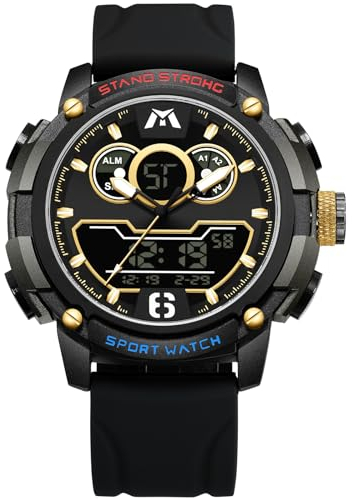 MEGALITH Herrenuhr Digital Outdoor Sport Chronograph Wasserdicht Militär Uhren für Männer Datum Stoppuhr Groß LED Analog Armbanduhr