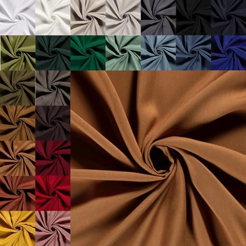 Viskose Uni Meterware - luftiger Viskosestoff einfarbig - fließender Blusenstoff, leichtes Sommerkleid nähen - Ökotex 100 *Ab 50cm, Farbe: 156 rost