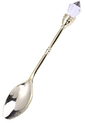 BESTonZON Stereoscopic Teaspoons Crystal Coffee Spoon Vintage Carved Spoons Tablespoon Scoop Stainless Steel Spoons Drink Spoons Jam Retro Decor Stirring Spoon Old Fashioned Dessert Spoon