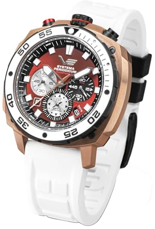 Vostok Europe Systema Periodicum Chronograph 20ATM K1 Herren Quarzuhr Mineralglas mit Wechselarmband, Phosphor, Armband