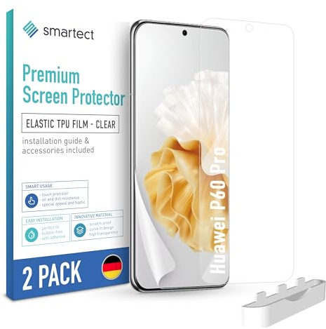 smartect TPU Pellicola Protettiva [2 Pezzi, Clear] per Huawei P60 Pro, Copre l'intero Display, Proteggi Schermo Anti-Bolle, Anti-Impronte, 2Pack_TPU_Huawei_P60_Pro