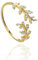 LuLiyLdJ Ring Zweig Blatt Verstellbar Offener Ringe Zirkonia Schmuck Geschenke für Damen Frauen Freundin Mädchen Schwester Mutter Geburtstag, Gold, 1 Stück
