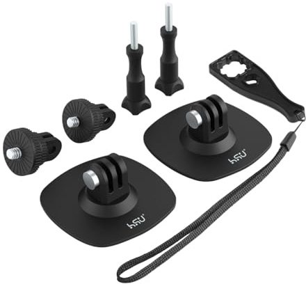 HSU Flexible Helmhalterungen für Insta360, Klebehalterungen für GoPro, 6-in-1 Action-Kamera-Zubehör-Kit