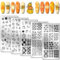 PH PandaHall Herbst Thanksgiving Thema Nagel Stempel Platten 126 Muster Edelstahl-Nagelschablone 5PCS Kürbis Ahorn Nail Art Platte für Thanksgiving Day Nail Art Design 12x6cm