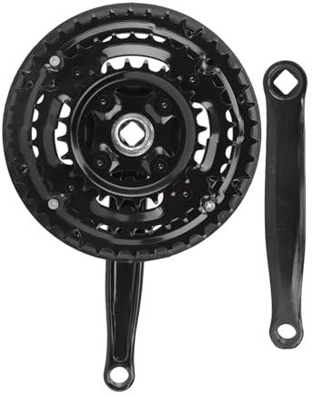 Kurbelgarnitur aus Kohlenstoffstahl, Kurbel 24–34–42 Zähne, mit Kettenabdeckung für Mountainbikes und Rennräder mit Variabler Geschwindigkeit