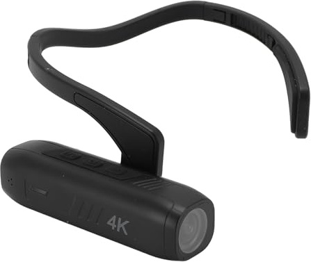 XUMIUZIY Am Kopf Montierte Videokamera, 4K-Kopfmontierte Kamera Tragbarer Camcorder 120° Weitwinkel EIS 6.0 Anti Shake APP-Steuerkopf Videokamera für Sport