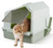 Fellie Cat Litter Box with Lid, Splash-Proof, Easy to Clean, Large, Kitten Litter Tray for Cats/Small Pets