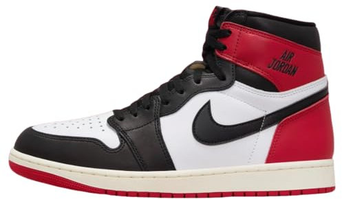 Jordan 1 Retro High OG Herrenschuhe 'Black Toe Reimagined' (DZ5485 106), Weiß/Schwarz-Varsity Red-Sail, 42 EU