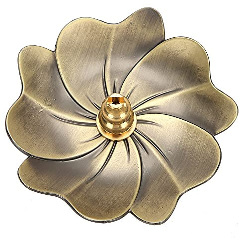 Quemador de Incienso de Cobre Puro Vintage, Soporte de Incienso, Bandeja de Incienso de Placa de Sándalo (Conjunto de Calabaza)