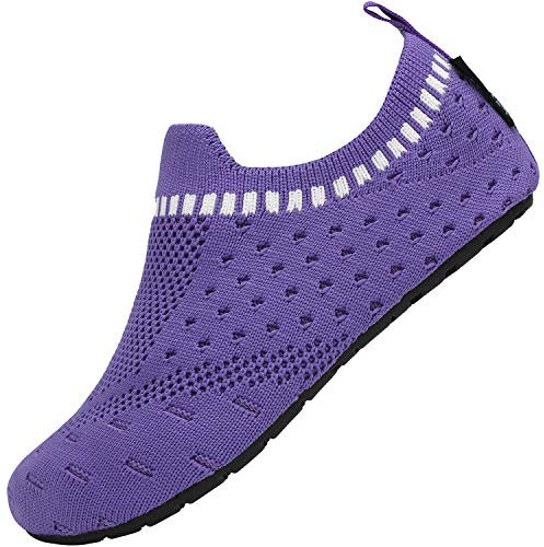 SAGUARO Hausschuhe Leicht rutschfest Pantoffeln Atmungsaktives Slippers für Jungen Mädchen Kleinkinder, Violett 28/29