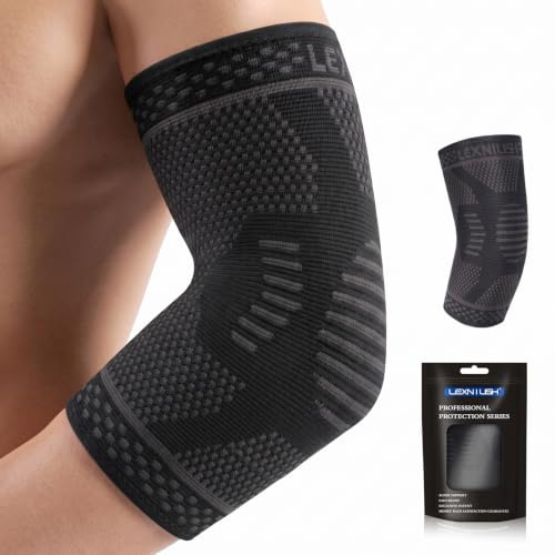 Lexniush Ellenbogenbandage für Damen/Herren - Kompression Ellenbogen Bandage für Tennisarm, Golferarm, Sport - Tennisarm Bandage Links/Rechts für Arthritis, Sehnenentzündung, Gelenkschmerzen
