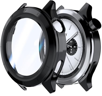 Rojeuinn Hülle für Xiaomi Watch S4 Schutzhülle mit Displayschutz, Hard PC 360° Rundum Anti Kratz Anti Staub Ultradünne Schutzhülle- Schwarz